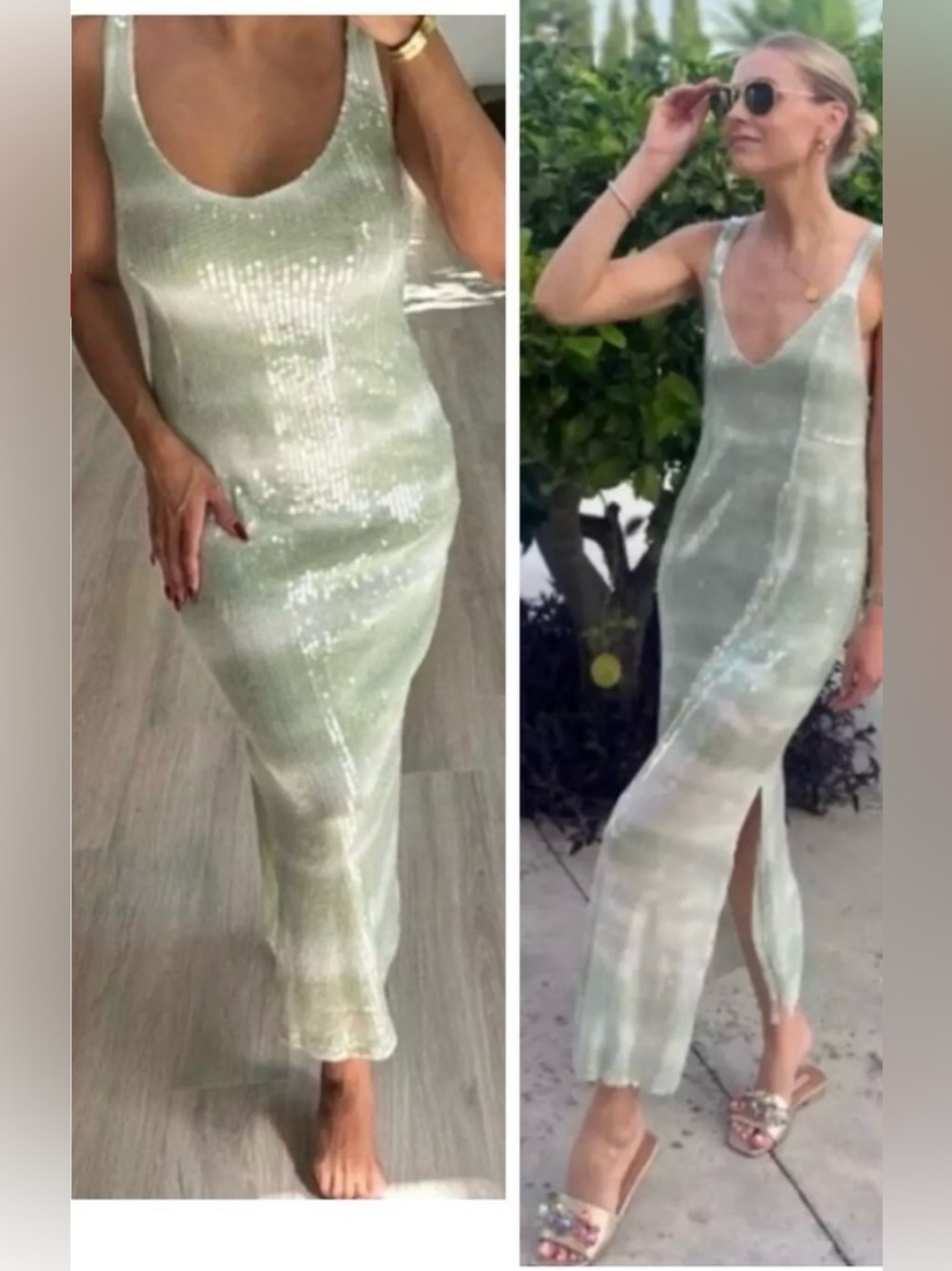 Caroline Constas | Tie Dye Sequin Maxi Dress